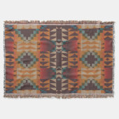 Couverture Bleu turquoise Beige Rouge foncé Art Tribal Brown (Devant)