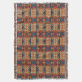 Couverture Bleu Turquoise foncé Brown Beige Orange Rouge Trib (devant Vertical)