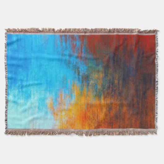 Couverture bleu turquoise, orange et rouge Abstrait (Devant)