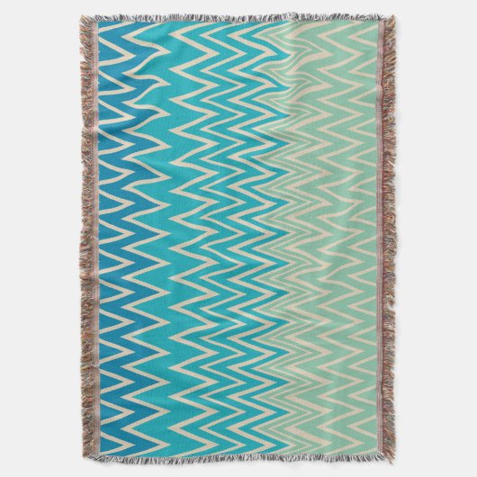 Couverture Bleu turquoise, turquoise et vert Zigzags (devant Vertical)