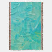 Couverture Bleu Vert : Brush Stroke Texture. (devant Vertical)