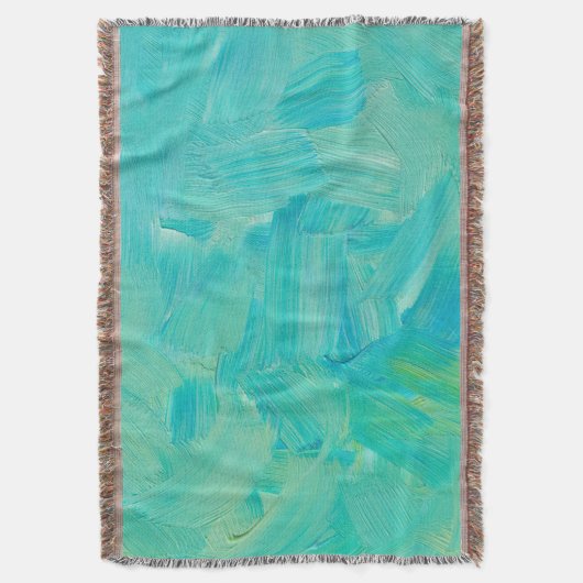 Couverture Bleu Vert : Brush Stroke Texture. (devant Vertical)