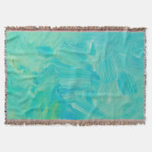 Couverture Bleu Vert : Brush Stroke Texture. (Devant)