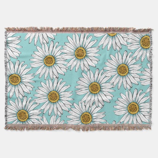 Couverture Bleu Vintage marguerite (Devant)