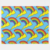 Couverture bleue avec arc-en-ciel et boulons de fo (Devant (Horizontal))