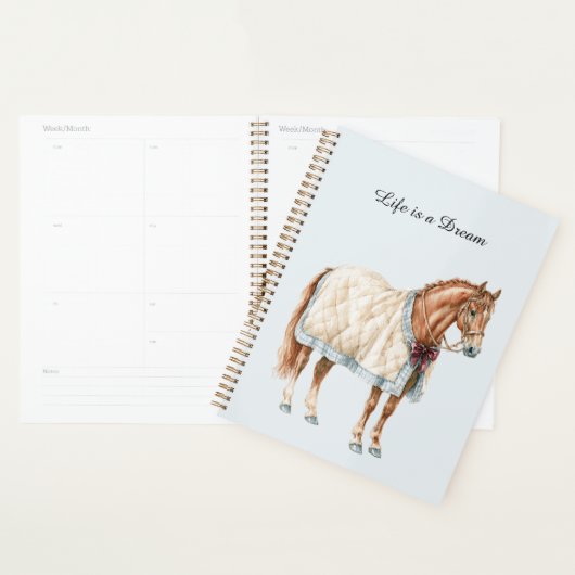 Couverture Bleue Blanche Cheval (Devant avec enveloppe)