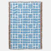 Couverture bleue et blanche de jet de motif de (devant Vertical)