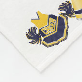Couverture bleue et jaune d'ouatine de pom-pom (Coin)