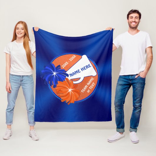 Couverture bleue et orange de jet de pom-pom girl (En situation)