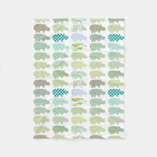 Couverture bleue et verte d'hippopotame (Devant)