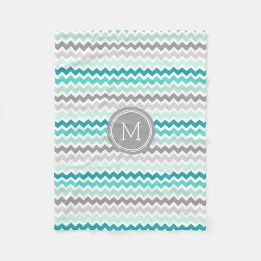 Couverture bleue grise de monogramme de motif de (Devant)