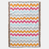 Couverture bleue orange rose de jet de motif de (devant Vertical)