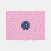 Couverture bleue rose de monogramme de motif de (Devant (Horizontal))