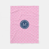 Couverture bleue rose de monogramme de motif de (Devant)