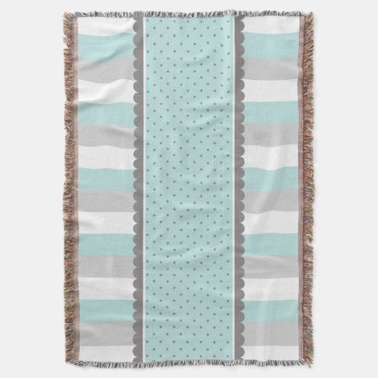 Couverture Bleus layette et rayures et pois mignons de gris (devant Vertical)