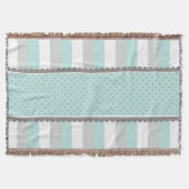 Couverture Bleus layette et rayures et pois mignons de gris (Devant)