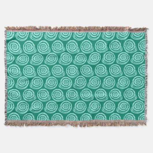 Couverture Bloc de coquillages spiraux Impression, Turquoise  (Devant)