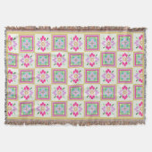 Couverture Blocs de patchwork Fleurs abstraites Plaid (Devant)