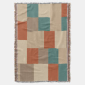 Couverture Blocs Géométriques Modernes Sarcelle & Beige (devant Vertical)