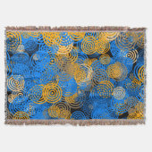 Couverture  Blue and Orange Concentric Circles Throw Blanket (Devant)