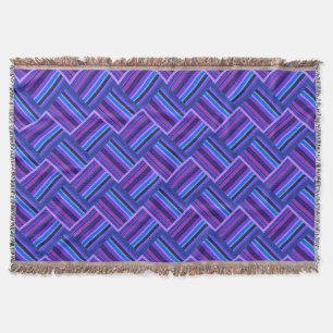 Couverture Blue and purple stripes weave