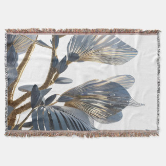 Couverture Blue Floral Design Plant