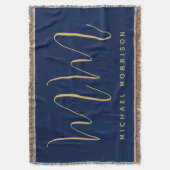 Couverture Blue Gold Colours Professionnel Lettres initiales  (devant Vertical)