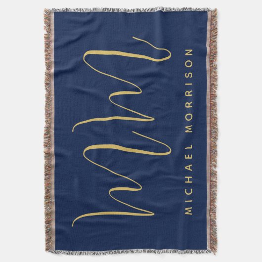 Couverture Blue Gold Colours Professionnel Lettres initiales  (devant Vertical)