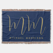 Couverture Blue Gold Colours Professionnel Lettres initiales  (Devant)