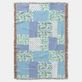 Couverture Blue Green Faux Patchwork Snowdrops et Pois (devant Vertical)