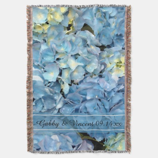 Couverture Blue Hydrangea Floral Mariage Keepsaké (devant Vertical)