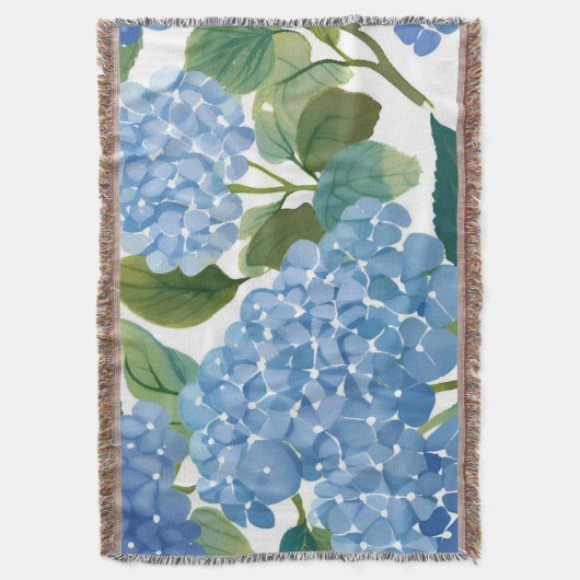 Couverture Blue Hydrangeas | Beau Floral Bush (devant Vertical)