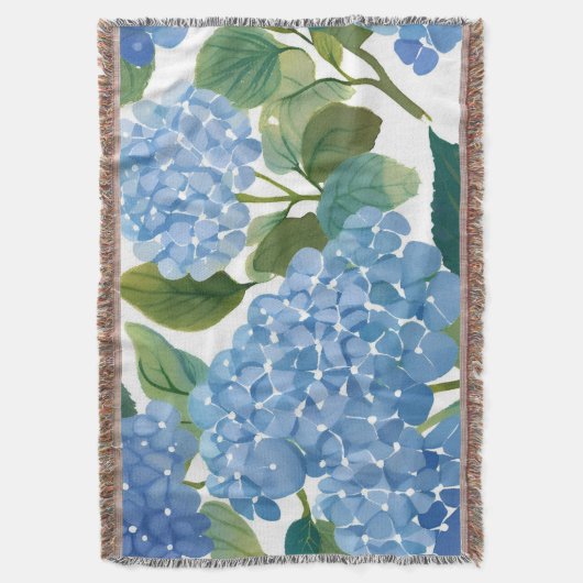 Couverture Blue Hydrangeas | Beau Floral Bush (devant Vertical)