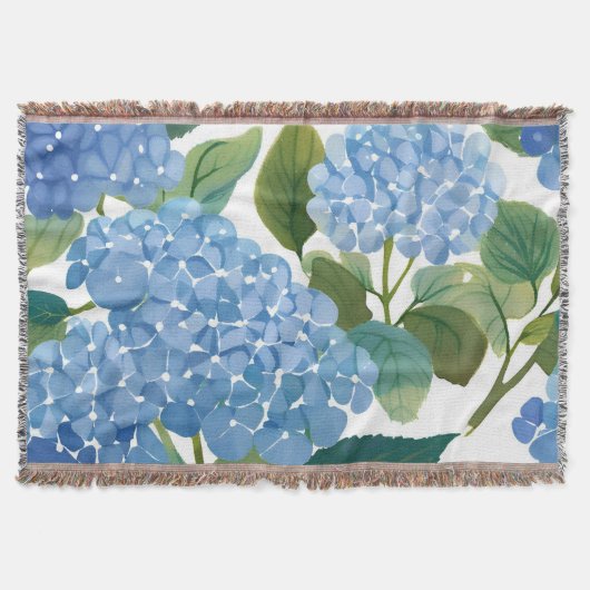 Couverture Blue Hydrangeas | Beau Floral Bush (Devant)
