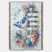 Couverture Blue Jay Cottage Garden Fence Scene (devant Vertical)