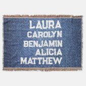 Couverture Blue jeans Grandchildren's names simple modern (Devant)