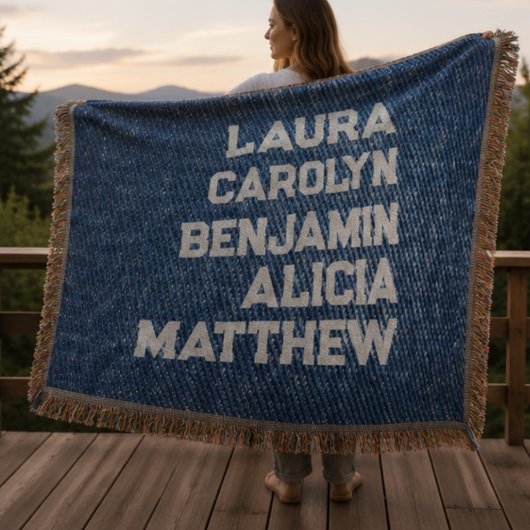 Couverture Blue jeans Grandchildren's names simple modern