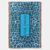 Couverture Blue Leopard Faux Sparkle Sweet Dreams Modern Chic (devant Vertical)