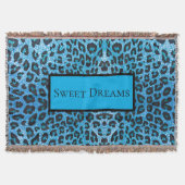 Couverture Blue Leopard Faux Sparkle Sweet Dreams Modern Chic (Devant)