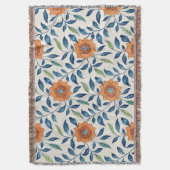 Couverture Blue & Orange Floral Pattern (devant Vertical)