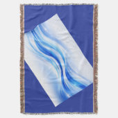 Couverture Blue & Silver Abstract Wave Blanket – Modern Flowi (devant Vertical)
