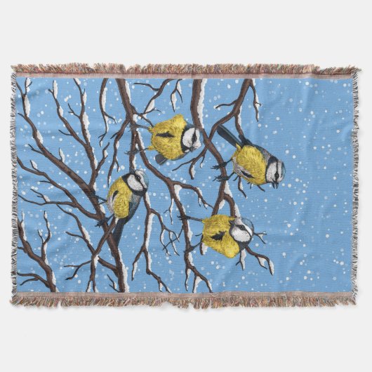 Couverture Blue tit birds en hiver (Devant)