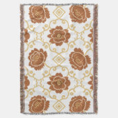 Couverture Bohème Floral Thon Blanket - Terracotta et Gol (devant Vertical)