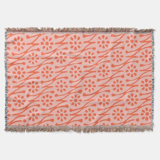 Couverture Boho Botanical Illustration Motif Coral Blush (Devant)