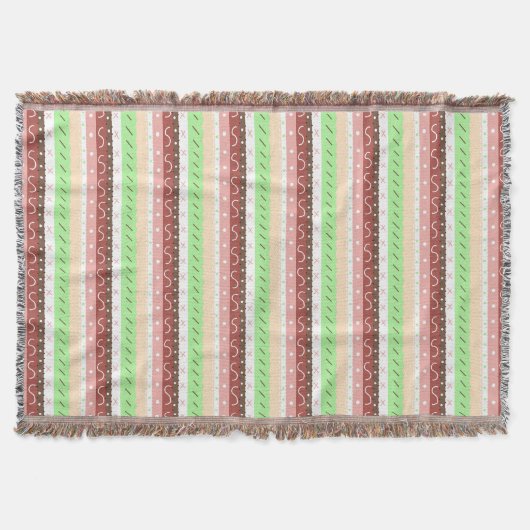 Couverture Boho Brown, Bourgogne, vert et mauve Whimsical (Devant)