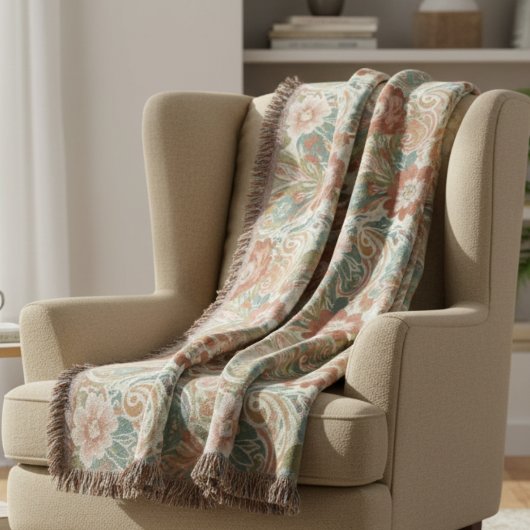 Couverture Boho Chic Floral Paisley Pattern Throw Blanket