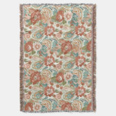 Couverture Boho Chic Floral Paisley Pattern Throw Blanket (devant Vertical)