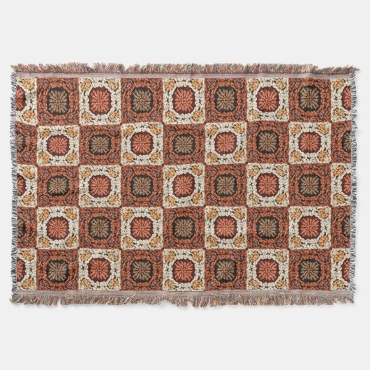 Couverture Boho Crochet Granny Square Floral Rétro  (Devant)