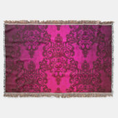 Couverture Boho Damask Style Victorien Rose Profond (Devant)
