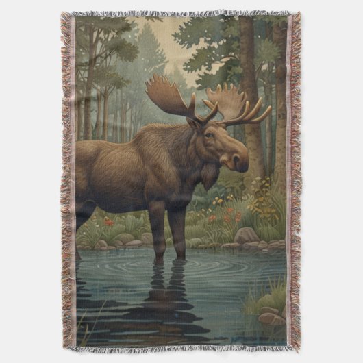 Couverture Boho de l'orignal rustique boho forêt verte (devant Vertical)